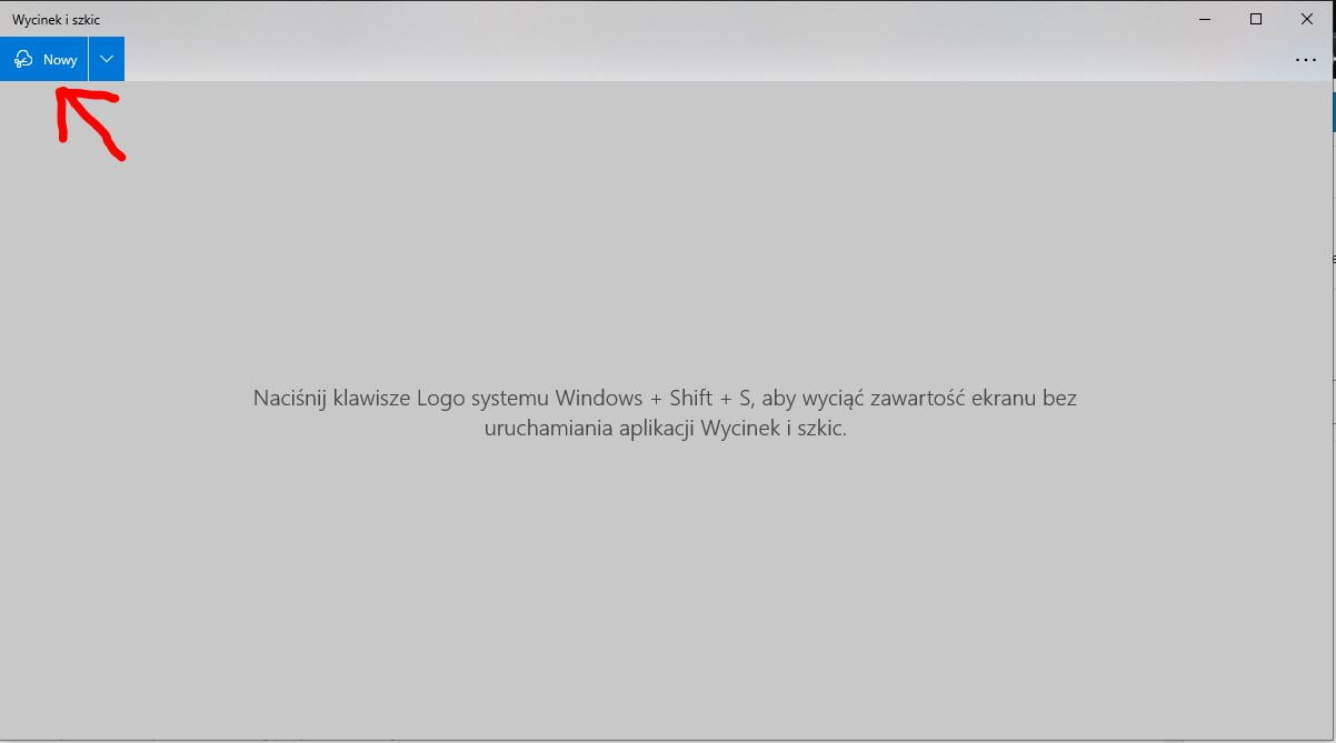 zrzut ekranu w Windows wycinek i szkic